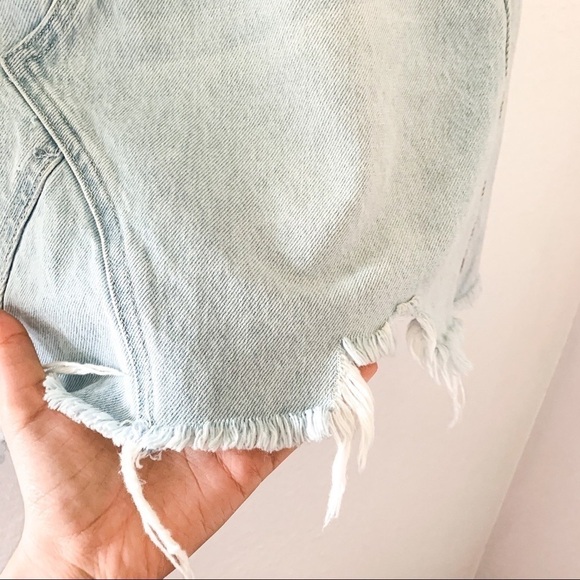 Free People Skirt Going Rogue Denim Distressed Asymmetrical Tidal Wave 25 26 NWT - Picture 3 of 13